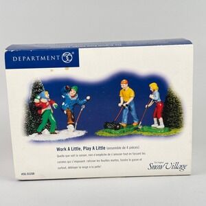 Department 56 Snow Village Work A Little Play A Little 4pc Set 56.55208 New